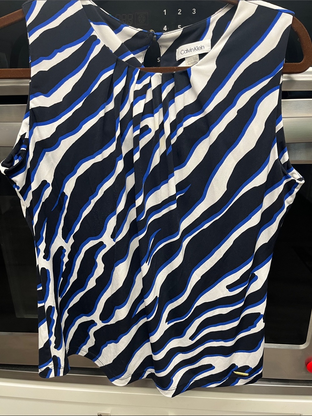 Calvin Klein Navy, White & Cobalt Blue Sleeveless Printed Camisole